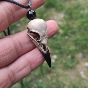 Realistic Crow Skull Pendant, Raven Skull Pendant, Gothic Style Pendant, Witchcraft Skull Jewelry, Wearable Skull Art Jewelry, Handcra