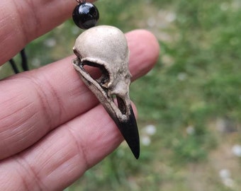 Realistic Crow Skull Pendant, Raven Skull Pendant, Gothic Style Pendant, Witchcraft Skull Jewelry, Wearable Skull Art Jewelry, Handcra