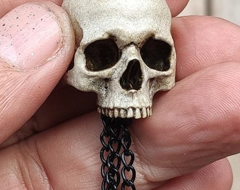 Skull and Bones Pendant, Skull Necklace for Halloween, Victorian Jewelry, Gothic Style Skull Necklace, Totenkopf, Tête de Mort, Larp Access