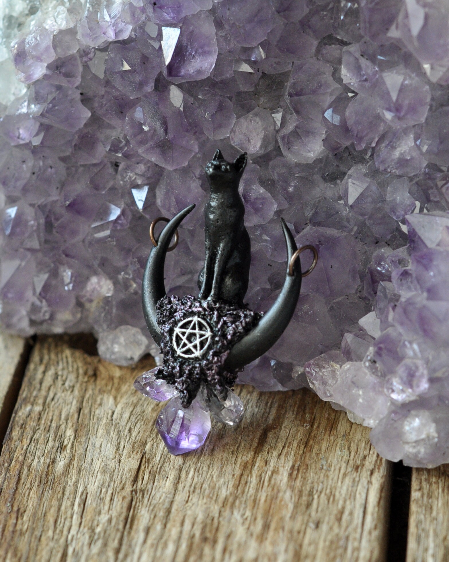 Echter Amethyst Edelstein 925 Sterling Silber FEDER Anhänger Schmuck