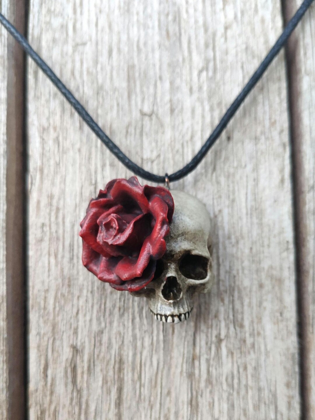 Ciondolo teschio in argento sterling gioielli gotici collana