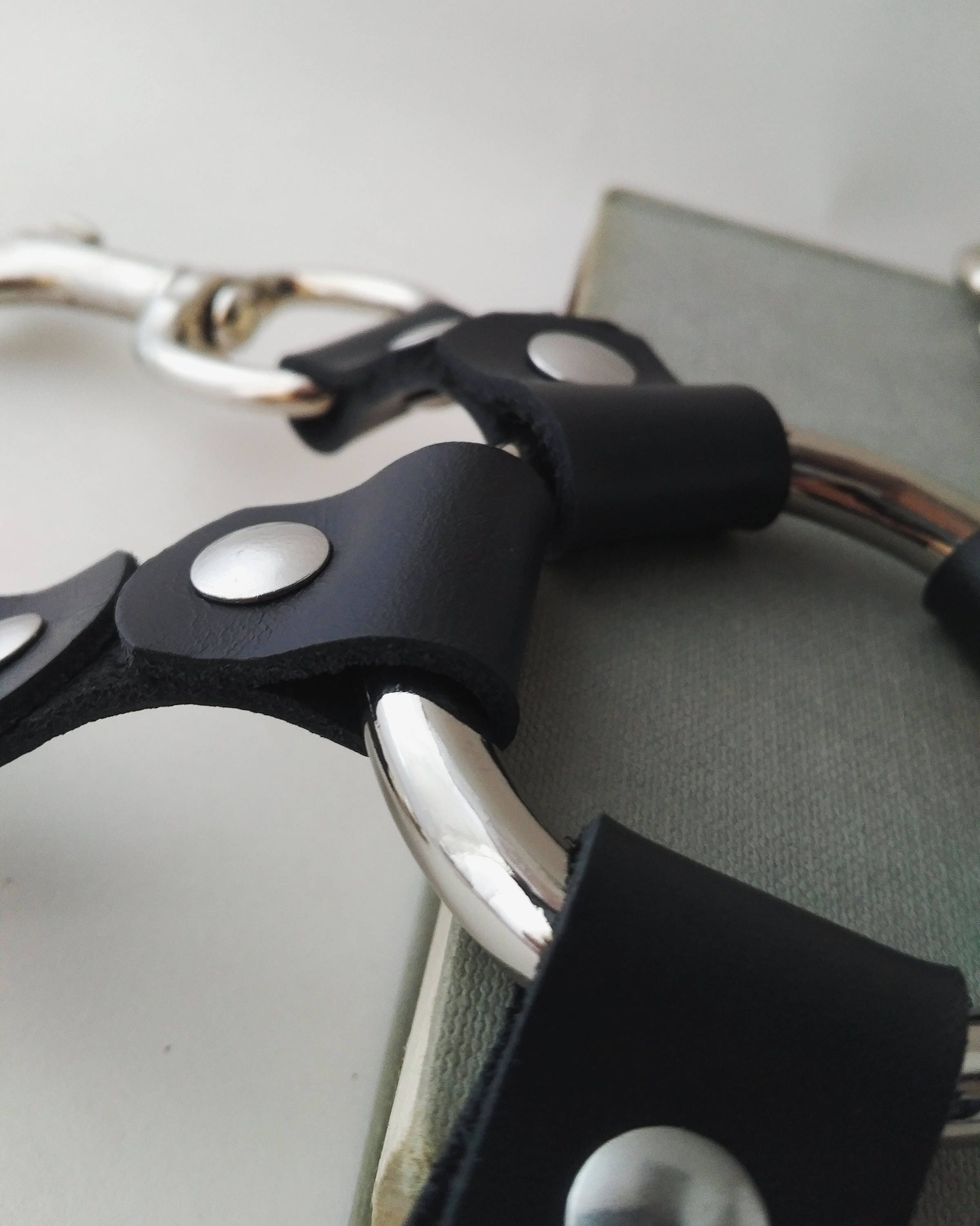 Simple Hogtie Black Leather, Handmade Bondage BDSM Restraints