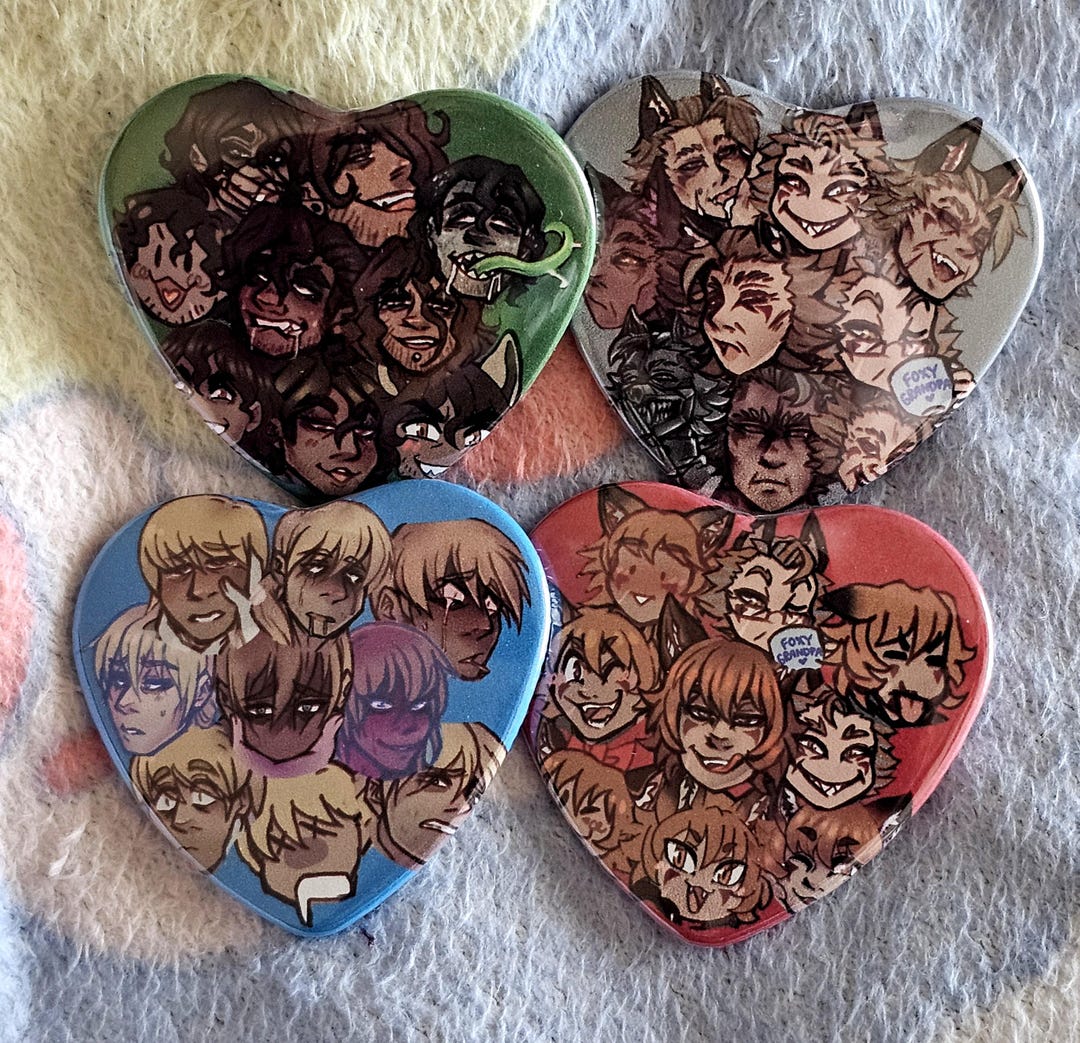 BTD/TPOF Many Faces Heart Buttons! (3 Inches Each) - Etsy