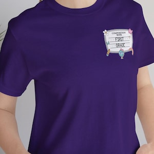 Personalized Teacher T-Shirt: Composition Notebook Design, Custom Name