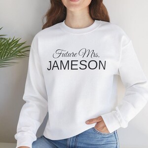Personalized Future Mrs Crewneck Sweatshirt, Bride-to-Be, Bridal Shower Gift, Gift For Bride, Bride Sweatshirt, Engagement Gift, Future Mrs
