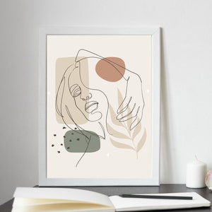 Abstract Woman Art Print, Single Line Face Poster, Boho Wall Art, Line Drawing Art, Feminine Art, Faces Women Print, Eclectic Wall Art Print