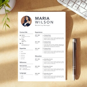 Professional Resume Template for Word, Minimalist Modern Resume, Resume CV Instant Download, Grey and White Resume Template, Creative Resume
