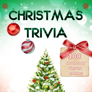 Christmas Trivia Game, Holiday Trivia Game, Christmas Printable Game, Holiday Party Game, Office Party Game, Holiday Trivia, Print & Cut 108