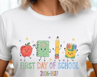 First Day of School 2026-2027 Doodle Style Tee | Back to School Students and Teachers