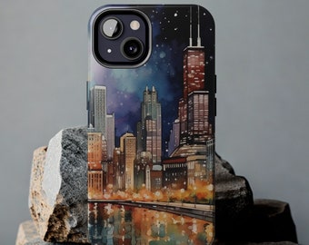 Chicago Cityscape iPhone Case: Impact Resistant Polycarbonate Shell