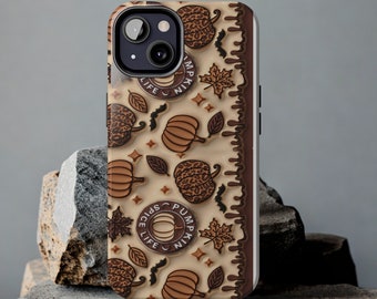 Pumpkin Spice Latte iPhone Cases, Cute Fall Tough iPhone Cases, Pumpkin Pie Phone Casing, Phonecase for iPhone 14 max 13 pro 12 11 XS Plus