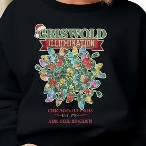 Griswold Family Illumination Tee Shirt Christmas Lighting Christmas Vacation Retro 80s Gift Sweatshirt Chicago, IL