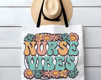 Bolsa de tela con diseño floral de enfermera: estilo retro, regalo para enfermeras