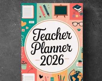 2026 Teacher Planner Template Editable Canva | Printable Teacher Binder | Classroom Organization | Lesson Planner | Digital Teacher Planner