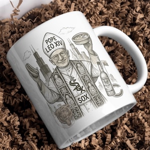 Pope Leo XIV, Chicago American Pope Geschenk für Katholiken, Pope Leo XIV Becher, White Sox Geschenk, amerikanischer Pope Becher, Südseite katholischen Humor
