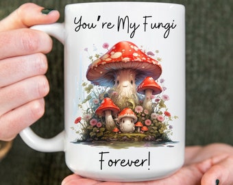 Mushroom Coffee Mug, Fungi Love, Mushroom Mug, Mushroom Ceramic Mug, Cottagecore Mug, Mushroom Lover Gift, Mushroom Pattern Mug, Fungi Mug