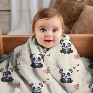 Panda Blanket Panda Throw Blanket Panda Fleece Blanket Little Girl Panda Blanket Panda Lover Gift Idea Panda Kid Blanket Panda Adult Blanket
