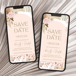 Modèle numérique bohème réservez la date réservez la date téléchargement électronique réservez la date bohème réservez la date mariage numérique toile rustique
