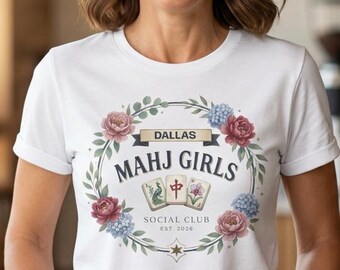 Personalized City Mahj Girls Shirt, Custom Mahjong Social Club Tee, Game Night Gift