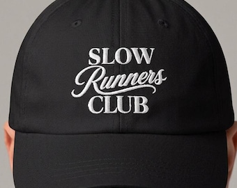 Slow Runners Club Embroidered Dad Hat | Humorous Running Cap for Runners