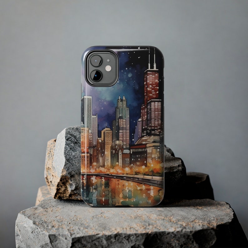 Chicago Cityscape iPhone Case: Impact Resistant Polycarbonate Shell image 8