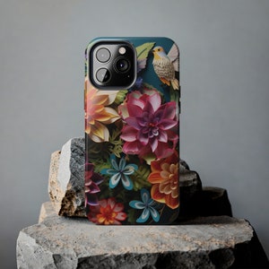 3D Floral iPhone Case: Tough, Impact Resistant, Glossy Finish image 3