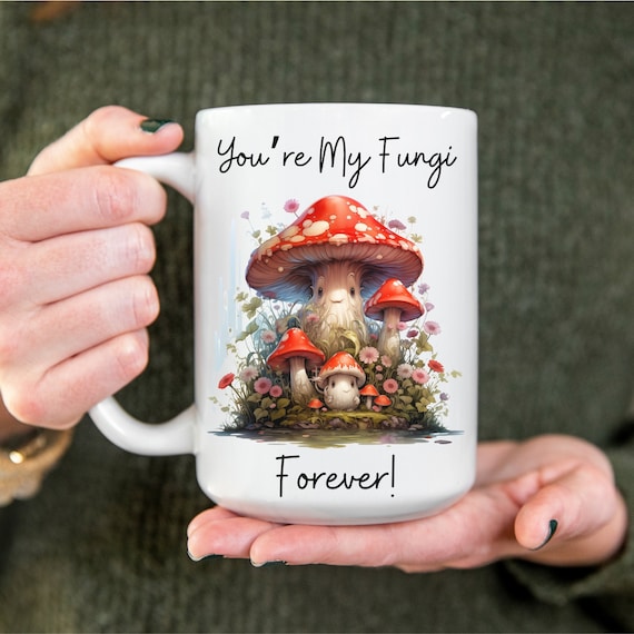Mushroom Coffee Mug, Fungi Love, Mushroom Mug, Mushroom Ceramic Mug, Cottagecore Mug, Mushroom Lover Gift, Mushroom Pattern Mug, Fungi Mug