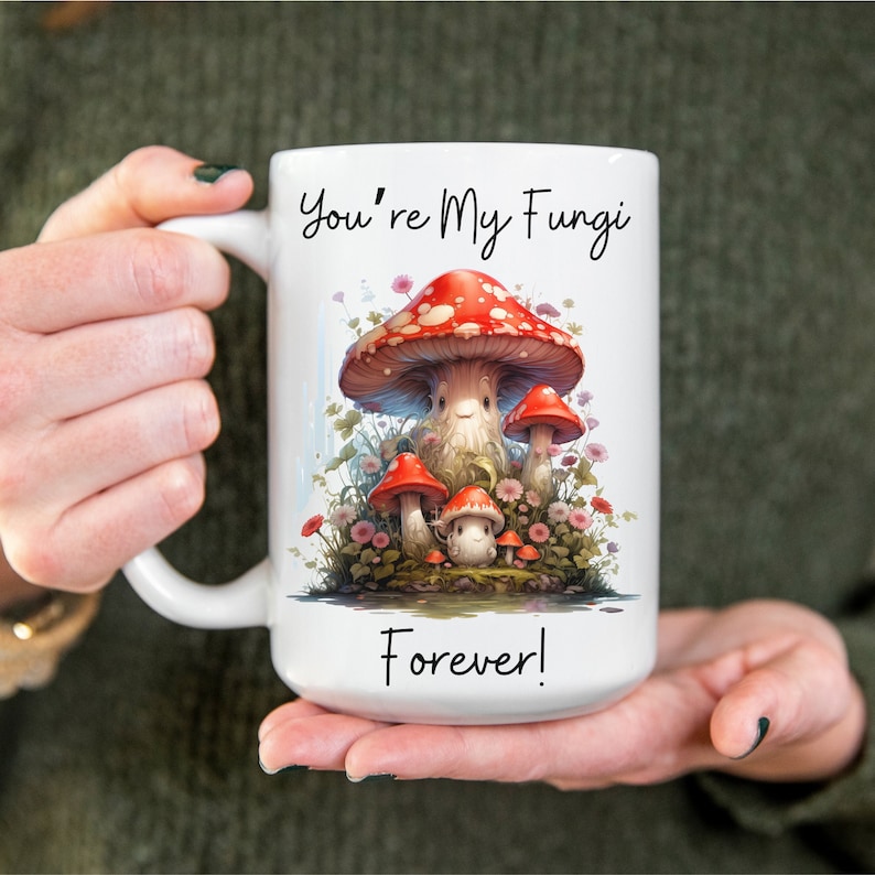 Mushroom Coffee Mug, Fungi Love, Mushroom Mug, Mushroom Ceramic Mug, Cottagecore Mug, Mushroom Lover Gift, Mushroom Pattern Mug, Fungi Mug