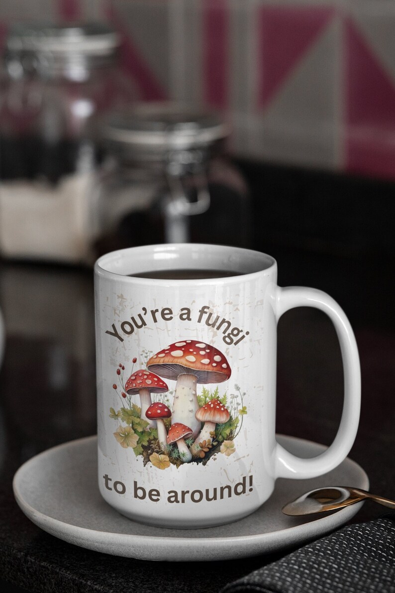 Mushroom Coffee Mug, Fungi Love, Mushroom Mug, Mushroom Ceramic Mug, Cottagecore Mug, Mushroom Lover Gift, Mushroom Pattern Mug, Fungi Mug