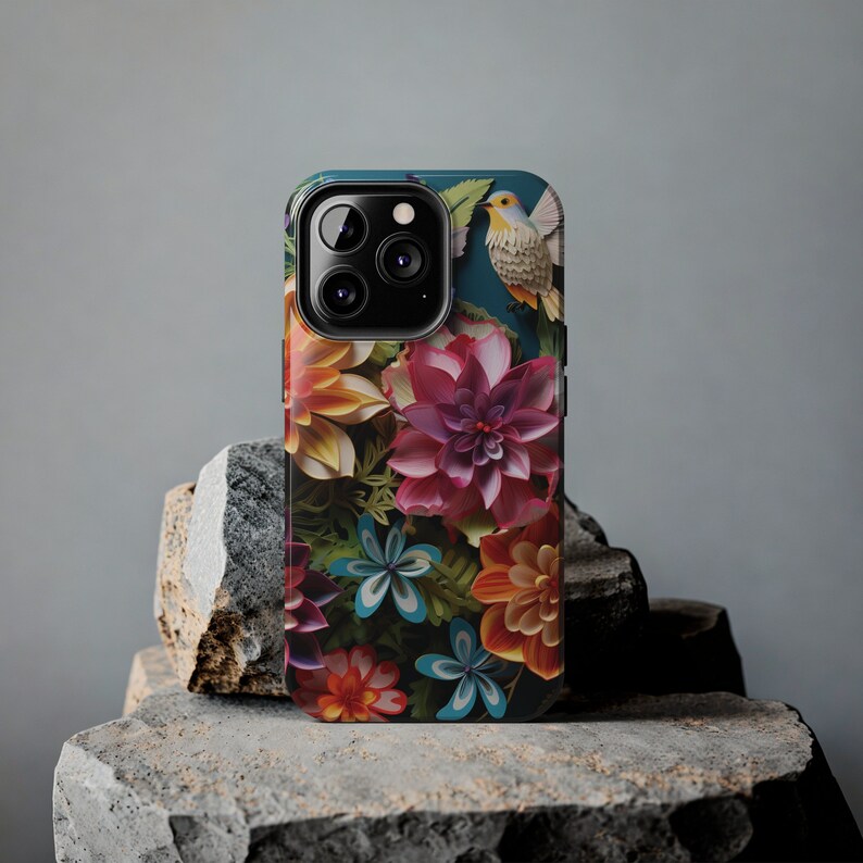 3D Floral iPhone Case: Tough, Impact Resistant, Glossy Finish image 2