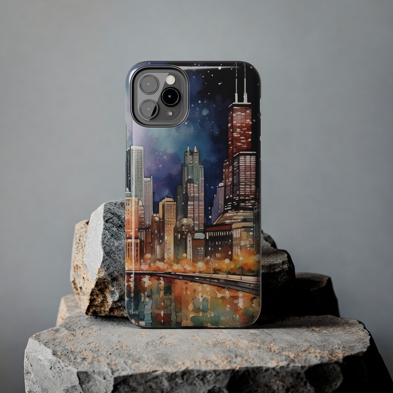 Chicago Cityscape iPhone Case: Impact Resistant Polycarbonate Shell image 10
