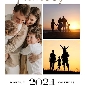 2024 Photo Wall Calendar, Photo Calendar, Personalize with your own Photos, Wall planner, Personalized gift, Editable with Canva, A4, 8.5x11