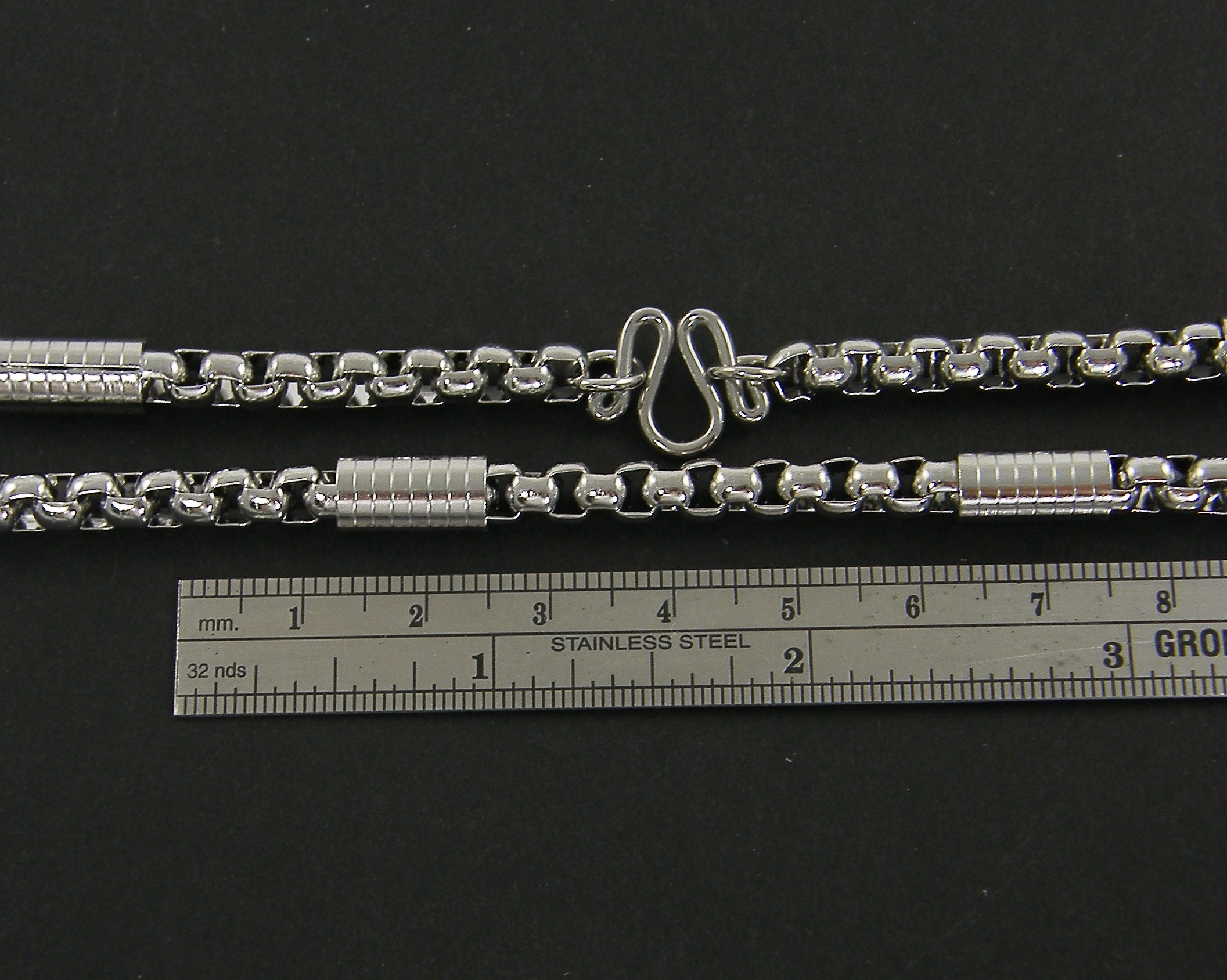 Caja de acero y cadena de bar cadena de collar de cilindro de Etsy