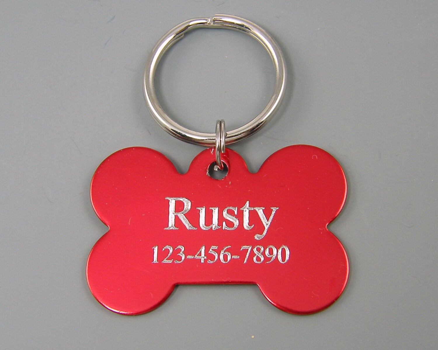 Engraved Dog Tag Dog ID Tag Bone Shape Personalized Dog Etsy