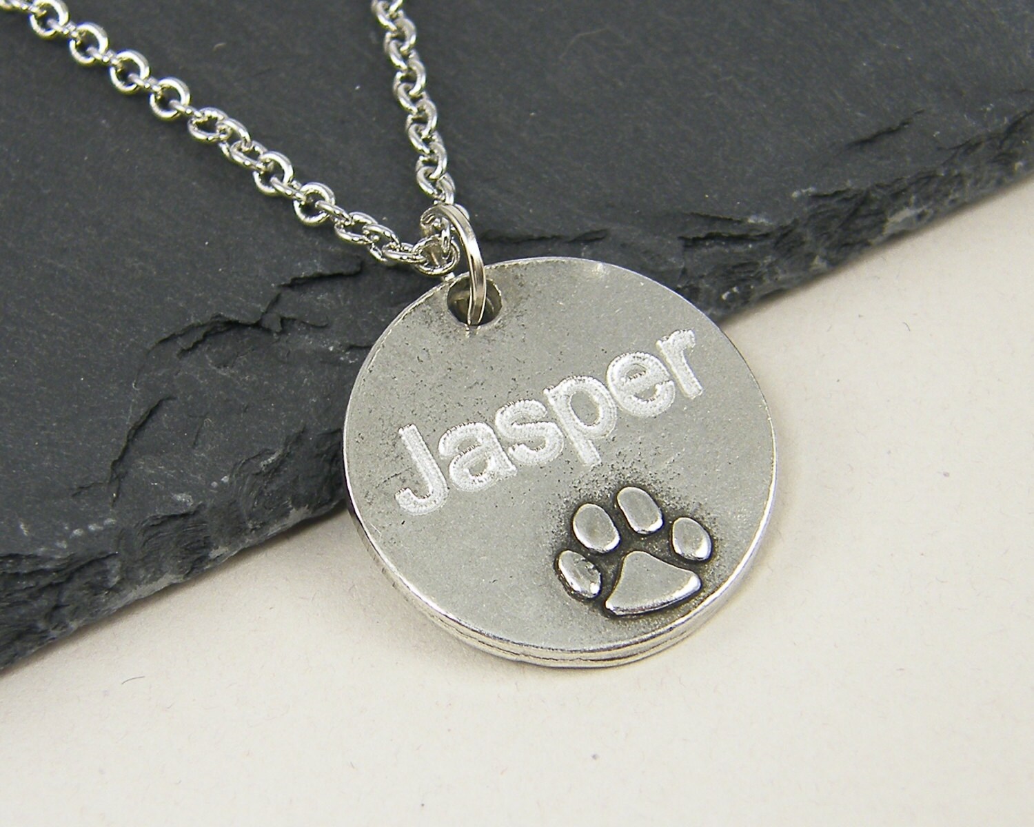 Dog Cat Paw Necklace Dog Pet Name 