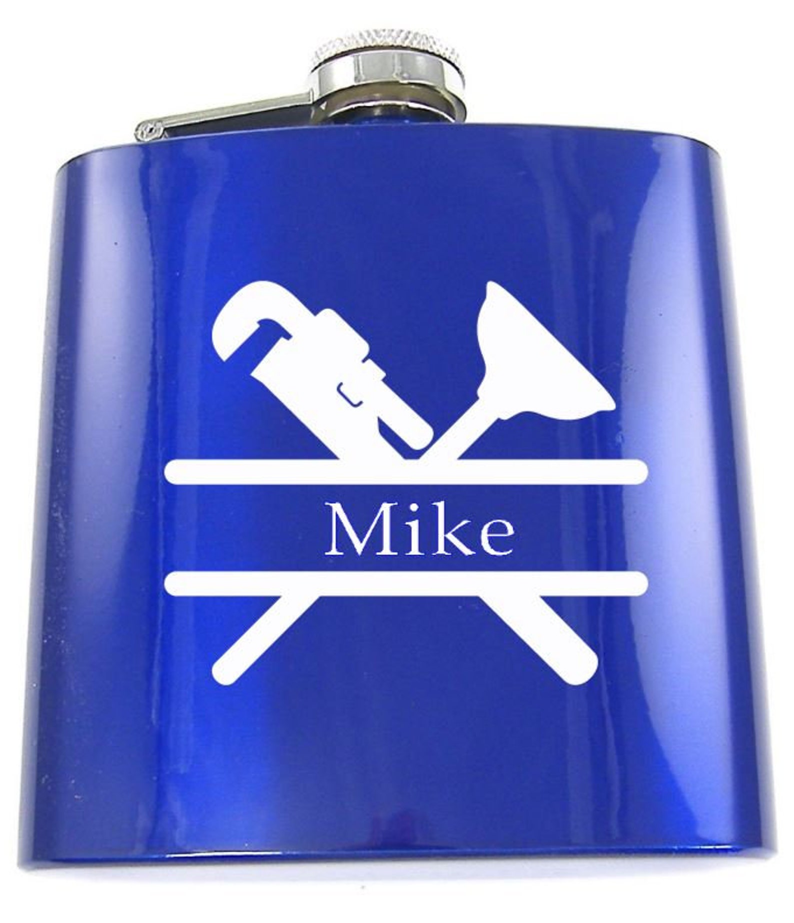Plumber Gift Personalized Gift Flask Set Custom Birthday Etsy