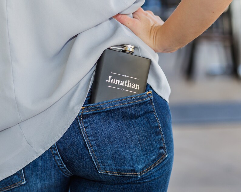 Personalized Flask for Him Engraved Hip Flask Custom Name Etsy
