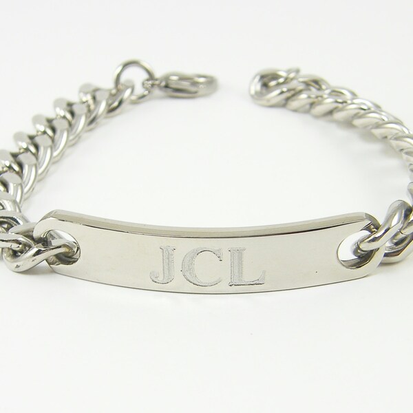 Mens Id Bracelet Etsy