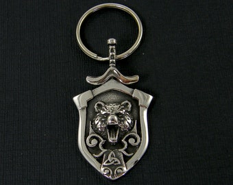 Bear Key Chain, Masculine Manly Animal Keychain Key Ring, Gift for Him Dad Man |KC1-23