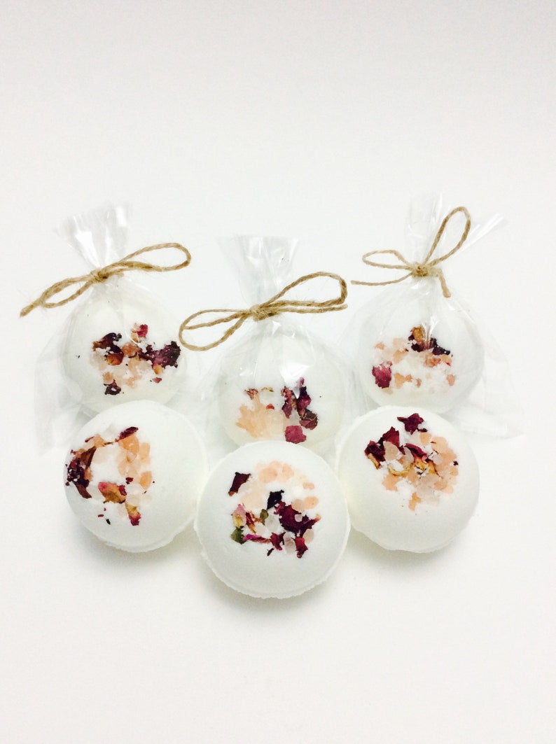 Rustic Wedding Favours Rose Pink Salt Mini Bath Bomb Bridal Etsy