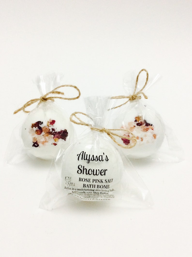 Rustic Wedding Favours Rose Pink Salt Mini Bath Bomb Bridal Etsy