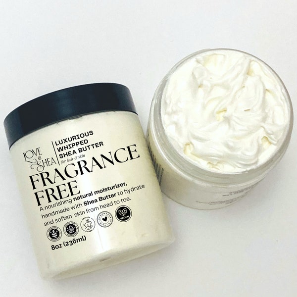 Fragrance Free Body Butter A Non Greasy Natural Moisturizer with Shea Butter & Mango Butter to soothe Dry Skin Chapped Hands and Cuticles