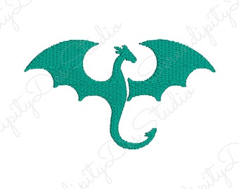 Small Dragon Machine Embroidery Design, Digital Download Embroidery Files, 1.5in x 2.5in Embroidered Design