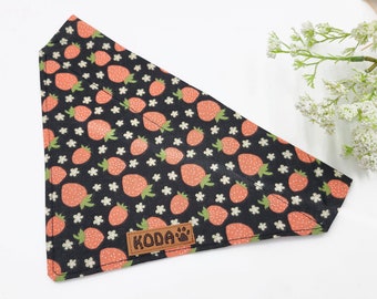 Personalized Spring Strawberry Daisy Dog Bandana // Over the Collar // Daisy Cat Bandana // Summer Dog Bandana // Easter Dog Bandana