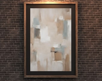 Japandi Abstract Art Print: Wabi Sabi Neutral Decor (Digital Download)