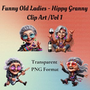 Funny Granny Clipart Bundle: Sassy Old Ladies PNGs (Commercial Use Included