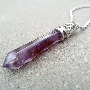 Mens necklace Gemstone Men jewelry Amethyst pendant Stone Necklace for Men Zodiac Jewelry Pisces necklace December Birthday Sagittarius gift