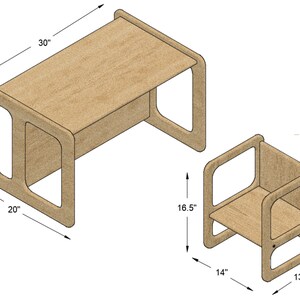 Montessori Table and Chairs - Digital Plans image 2