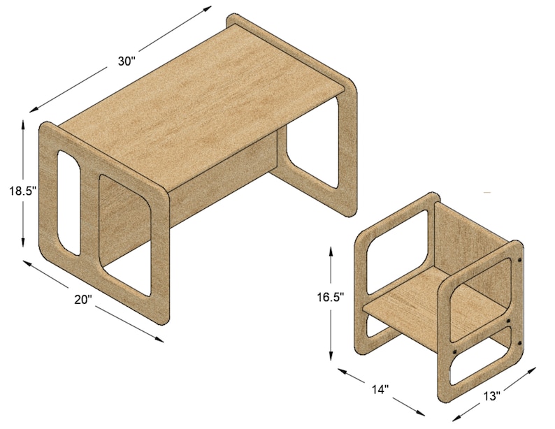 Montessori Table and Chairs - Digital Plans image 2