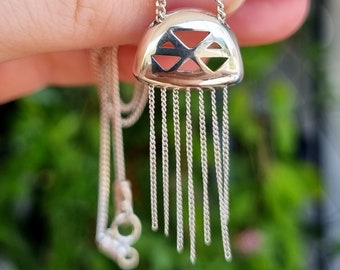 By-The-Wind Jellyfish Silver Kinetic Amulet Necklace